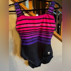TYR Woman’s Swimsuit, ONE piece, Worn Once. Black, Pink and Purple. size 6